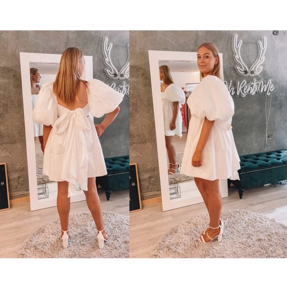 AJE Casabianca Puff Sleeve Cotton Minidress in Ivory 6 US / 10 AU - Picture 13 of 16